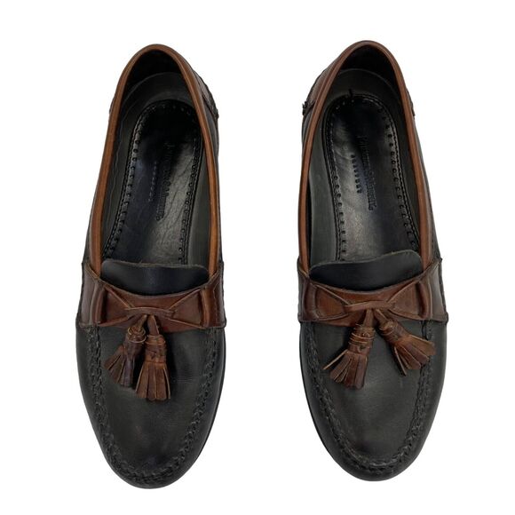 Johnston & Murphy Mens Leather Tassel Loafer Black Brown Size 10 - Picture 1 of 13